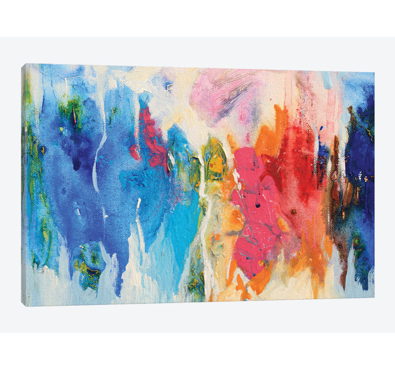 «Composition abstraite xiv», reproduction sur toile, H 26 po x l 40 po x P 1,5 po, Pas de tapis, Toile tendue