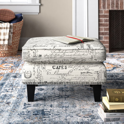 Fircrest 26" Wide Rectangle Script Standard Ottoman by Three Posts