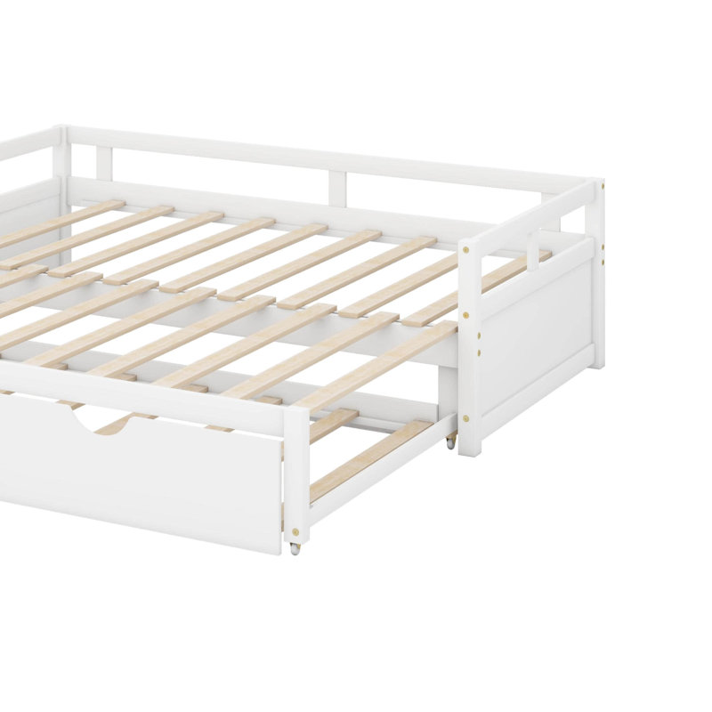 Twin Size Extending Daybed With Trundle, White