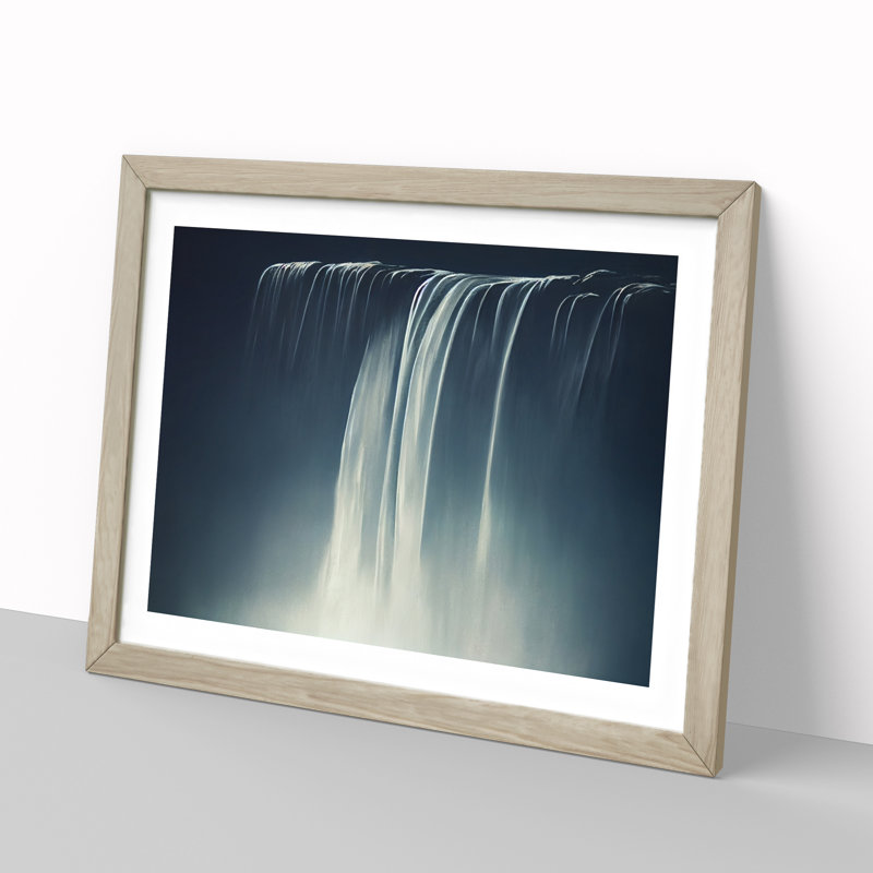 Showstopping Waterfall - Single Picture Frame Print, Oak Framed, 46cm H x 64cm W x 2cm D