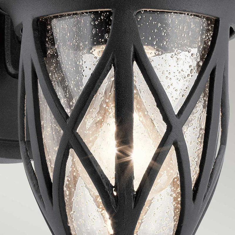Farella Black Outdoor Wall Lantern, 37.7cm H x 15.6cm W x 20.8cm D