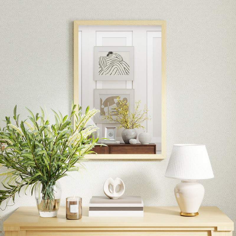 HOMCOM 60x40cm Wall Bathroom Mirror for Home Decor, Vanity Mirror, Natural