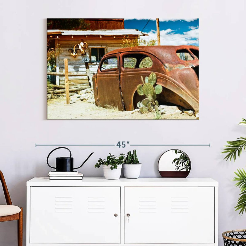 Mehar Car Wreck Route 66, 26" H x 39" W