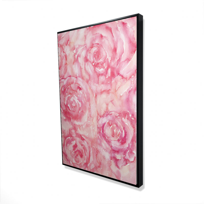"Roses en aquarelle" sur toile