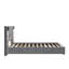 Structure de lit grand format, avec applique murale et port USB, tête de lit large, velours, gris