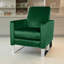 Fauteuil inclinable Reki, dossier manuel, acier inoxydable, velours vert-121386498