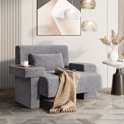Fauteuil moderne surdimensionné de 48 po de largeur avec fauteuil rembourré, structure en bois robuste et coussin moelleux pour le salon