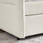 Lit de jour avec canapé-lit capitonné capitonné, taille simple, tissu Boucle, beige (83 po x 43 po x 29,5 po)-130631789-130631788