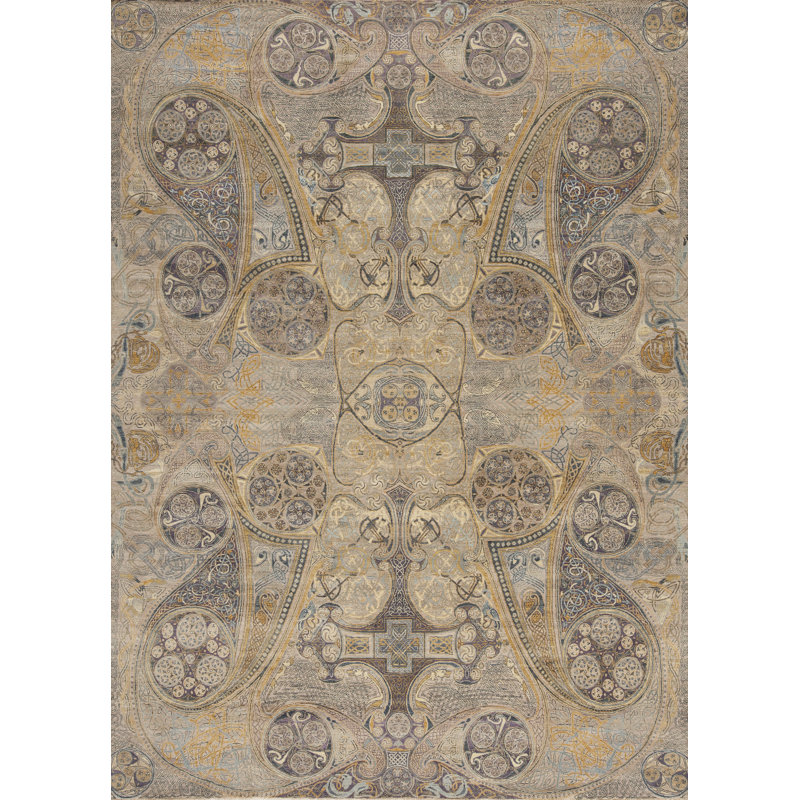 Four Seasons Hand Knotted Wool Area Rug, Rectangle 8' x 10'