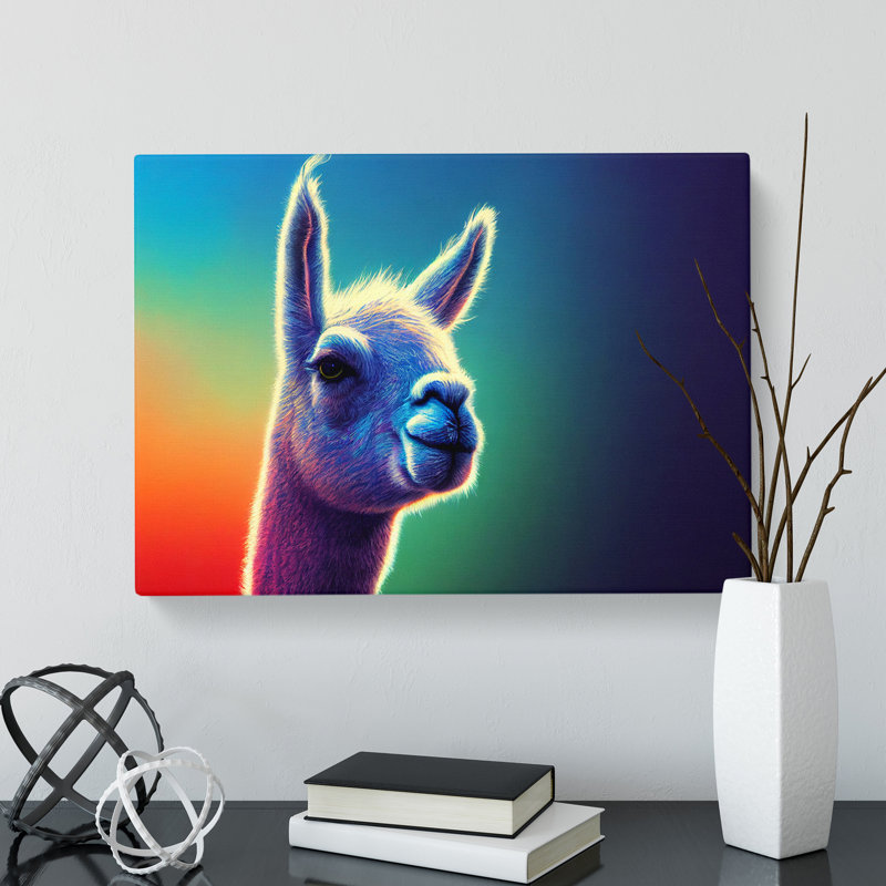 Llama In Colour Vol.1 - Wrapped Canvas, 35cm H x 50cm W x 3cm D