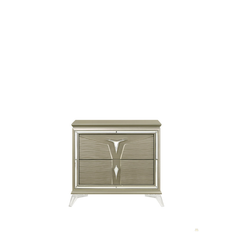 2-Drawer Nightstand Made With Wood