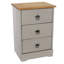 Crespo 3 Drawer Bedside Cabinet, Waxed Finish, 44cm