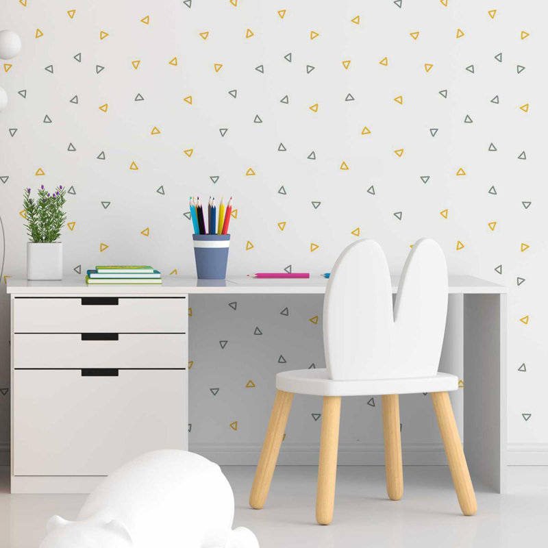 Ashcom Peel & Stick Geometric Roll, White/Yellow/Gray