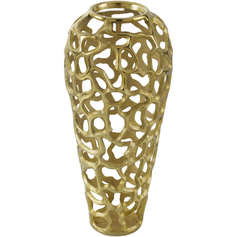 Vase décoratif Natalyia, Or, H 18 po x l 8 po x P 8 po