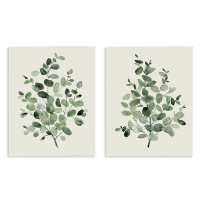 Ensemble de 2 plaques murales Minimal Rounded Plant Leaves, design par Carol Robinson