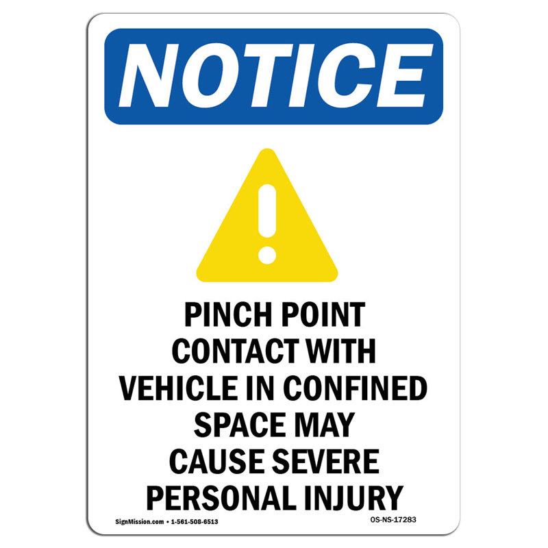 Plaque de contact avec symbole Pinch Point