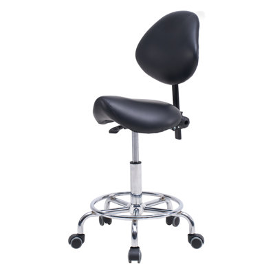 Fauteuil ergonomique avec repose-pieds et repose-pieds - noir, rotation à 360 degrés, hauteur du coussin de siège ajustable par vérin à gaz hydraulique, siège courbé médical, rotation réglable, déplacement en douceur