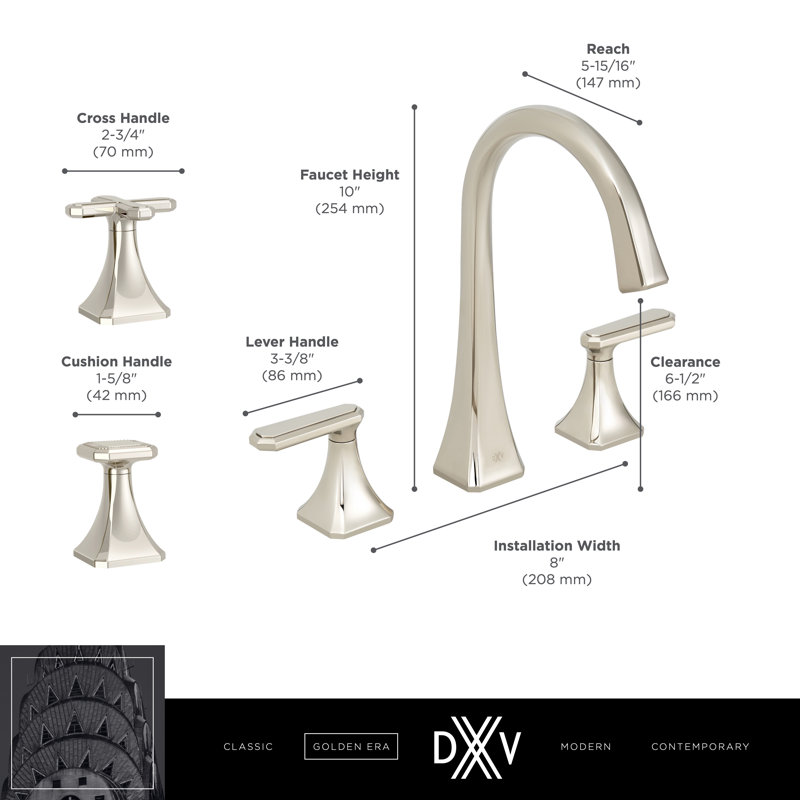 Belshire High Spout Widespread Bathroom Faucet, Platinum Nickel