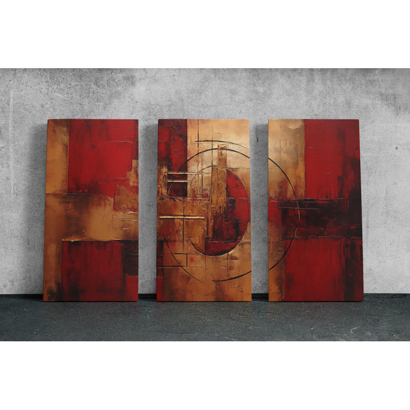 Reproduction d'art sur toile, "Triptych", H 36 po x l 72 po