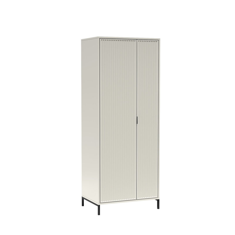 2 Door Laminate Wardrobe, Cashmere