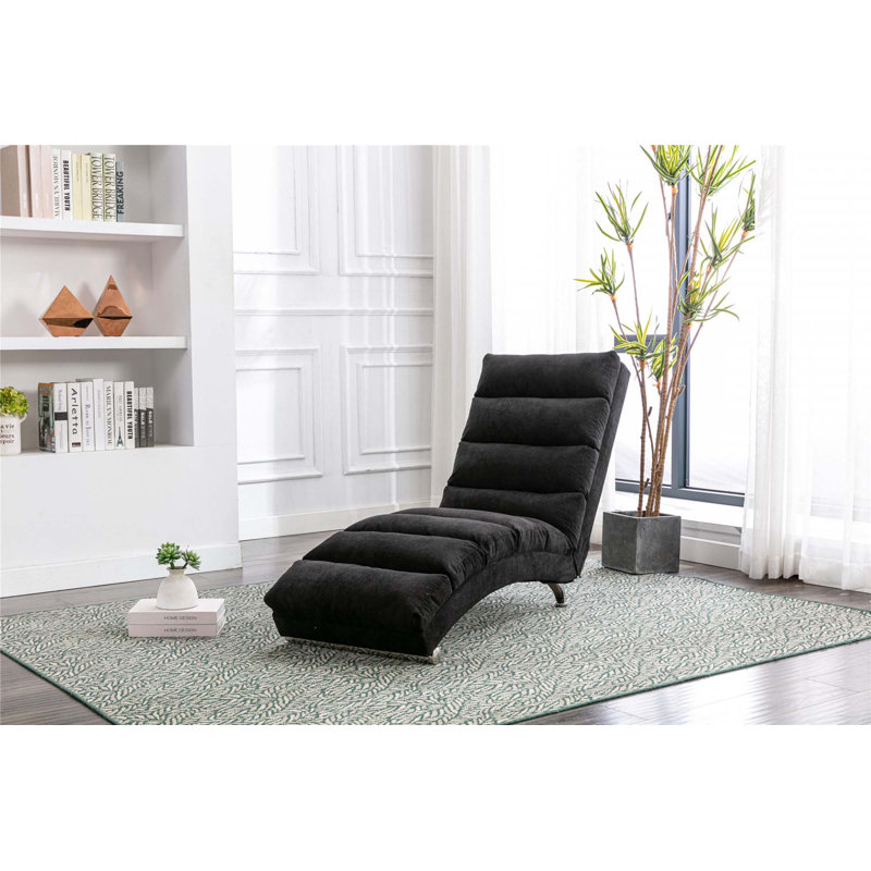 Chaise longue rembourrée Laquasia, Lin noir