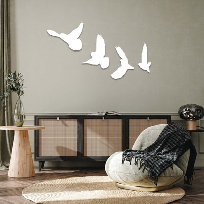 Art mural oiseaux en métal - Silhouette d'oiseau inspirée de la nature