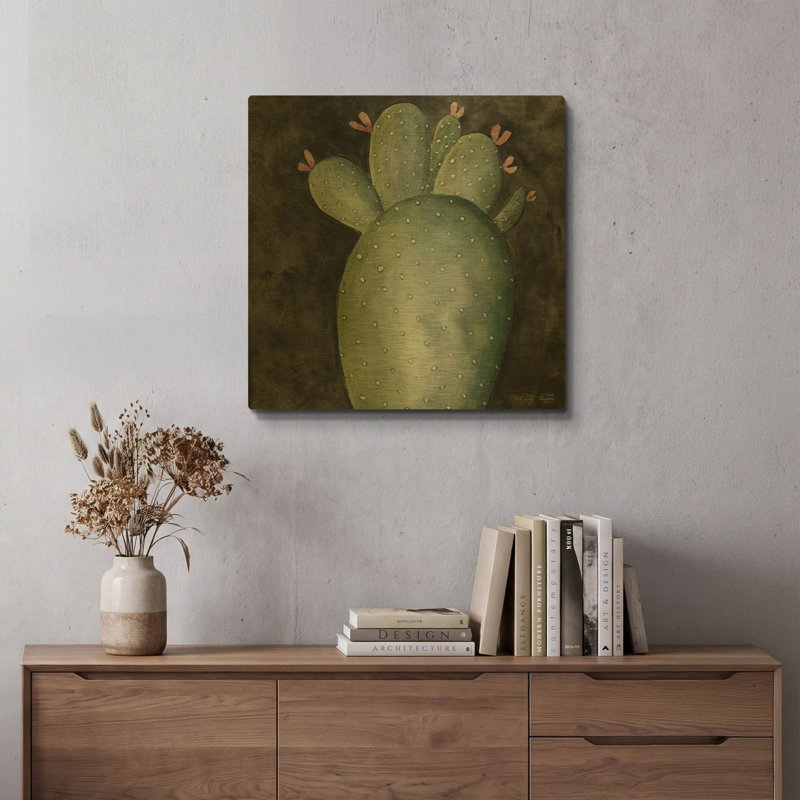 'Big Blooming Cactus II' By Cindy Jacobs Gold Metal Wall Art, 12" x 12", 24 po x 24 po