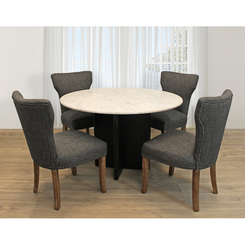 Ensemble repas pour 4 personnes Aryhanna Venice, Gris / brun foncé