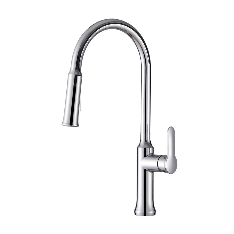 Robinet d'évier de cuisine à poignée simple en acier inoxydable avec bec pivotant sur 360 ° Topcraft