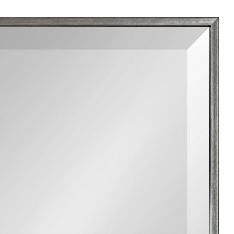 Miroir traditionnel biseauté Logsdon, Argent, 16 po x 48 po