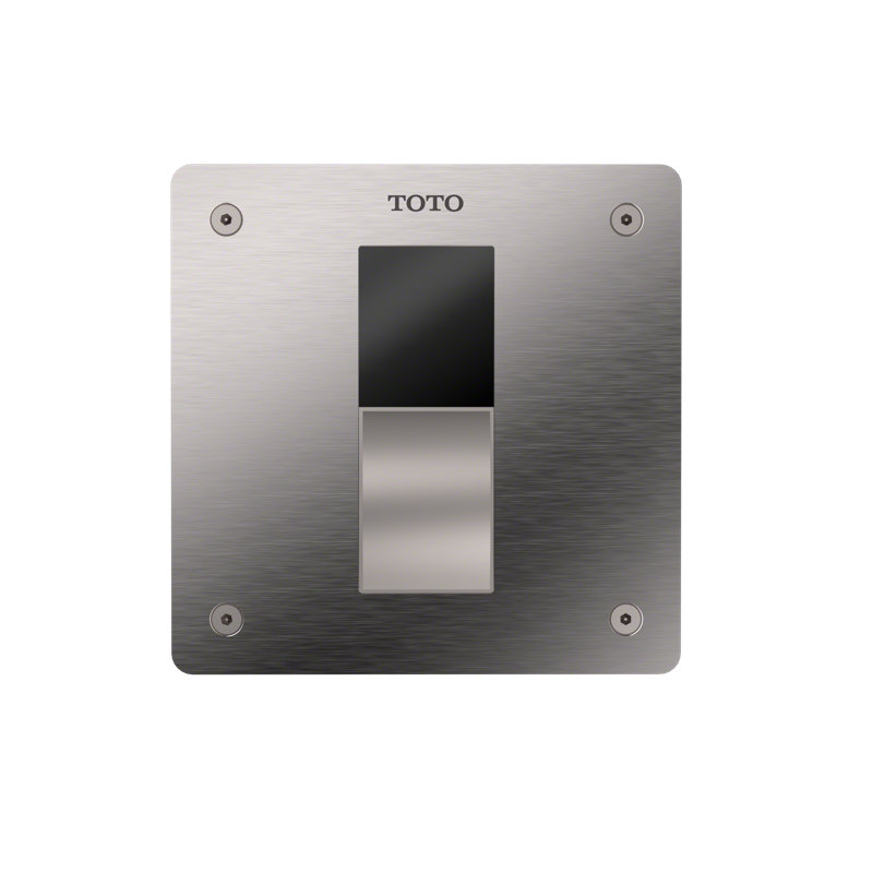 TOTO® ECOPOWER® Touchless 1.6 GPF Concealed Toilet Flushometer Valve for Back Spud with 4 x 4 Cover Plate, Stainless Steel