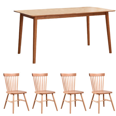 Ensemble de table de salle à manger en bois massif