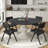 47.2"W Retro Country Style Round Dining Table-501745827