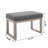 27 Inch Wide Rectangle Ottoman Bench, Grey Linen Look Fabric Footstool with Solid Wood Frame, Upholstered Accent Bench for Living Room, Bedroom, Entryway