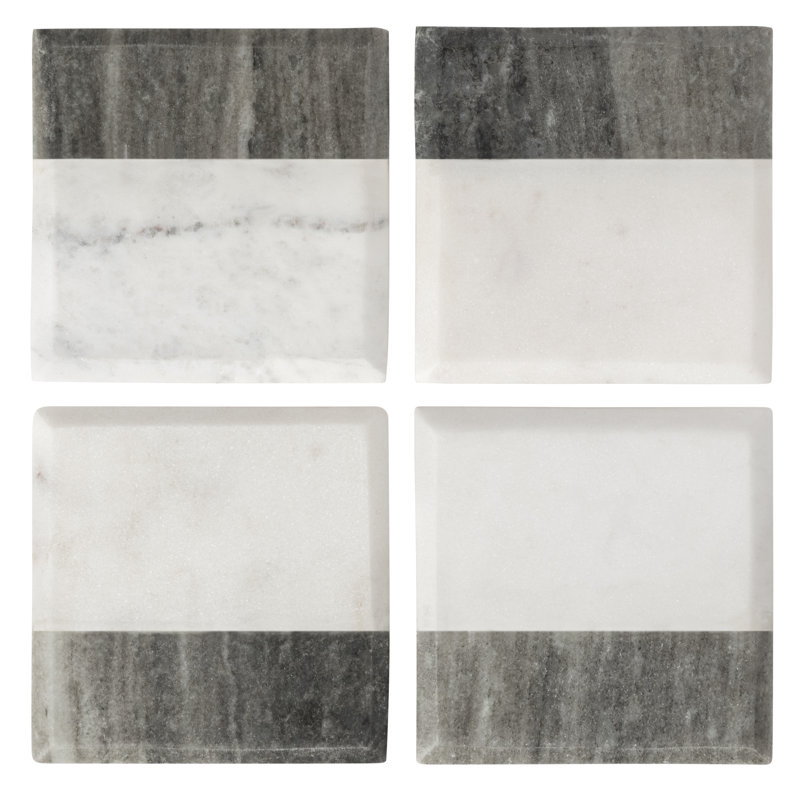 Sous-verres bicolores en marbre