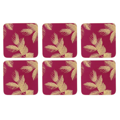 Pimpernel S.M. Etch Leaves Coasters 4"X 4"