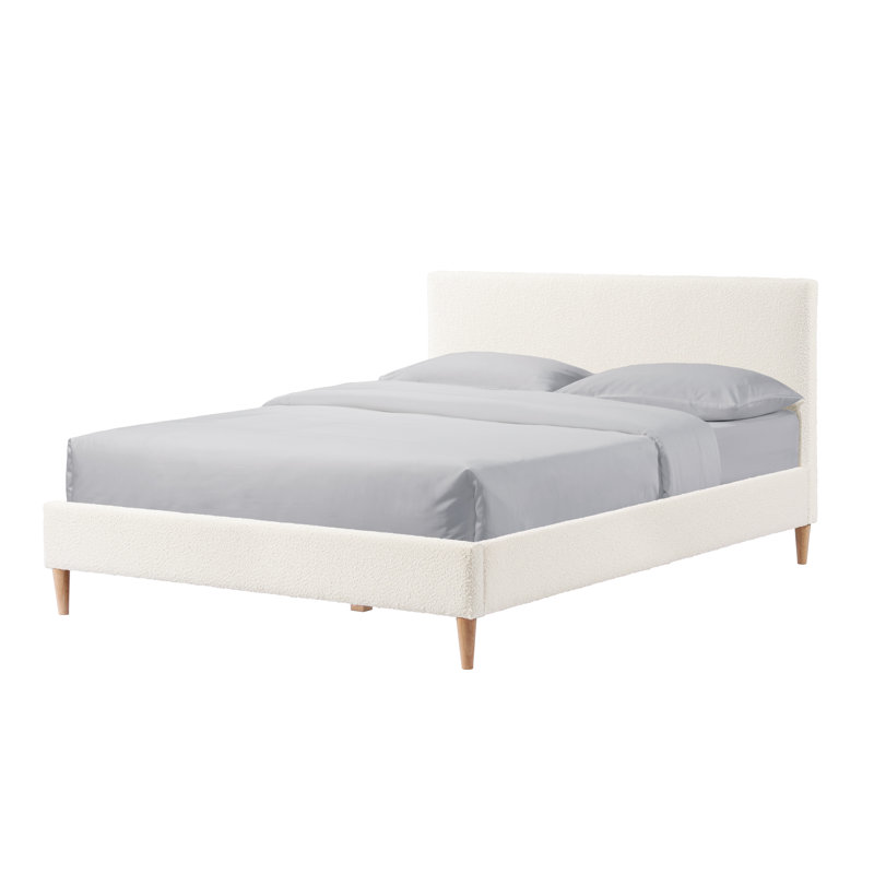 Tavi Ostromecky Boucle Platform Bed, Twin, White Boucle