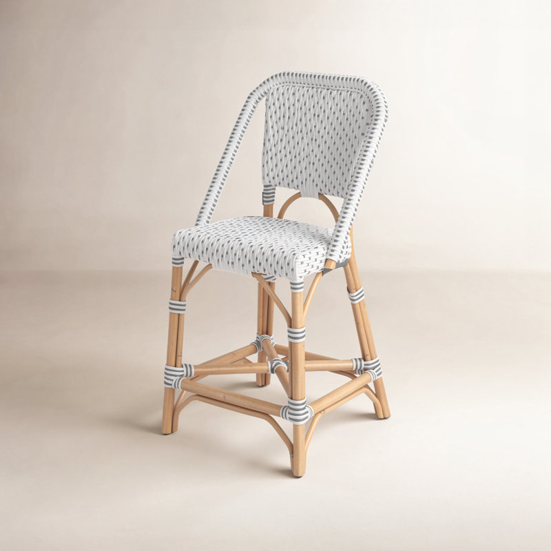 Ezekiel 25" Counter Stool, White/Gray Dot