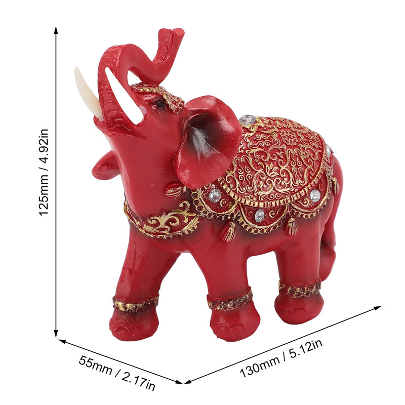 Statue d'éléphant richesse Feng Shui chanceux Figurine Home Decor House Warming présentoir meuble télé décoration d'entrée rouge L