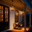 Outdoor Hanging Lantern, Modern Farmhouse 14.2" Matte Black Weather-Resistant Outdoor Pendant Light with Clear Glass, Suitable for Porch, Entryway, Patio