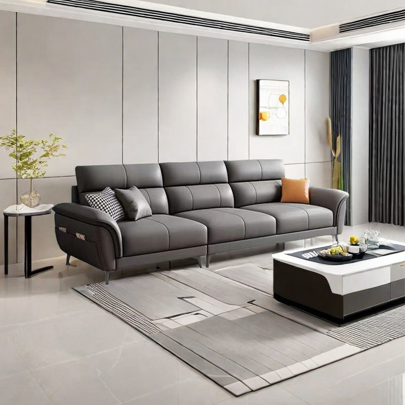 Canapé moderne à rangée droite simple, H 36,61 po x l 98,42 po x P 35,43 po