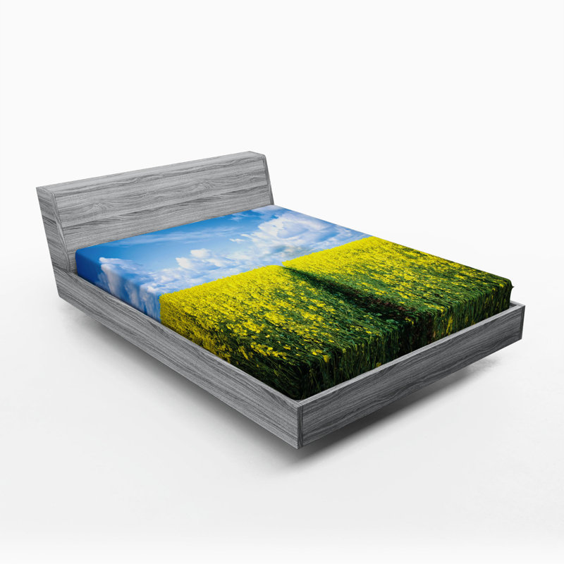 Microfiber Floral Fitted Sheet, Full Fitted Sheet