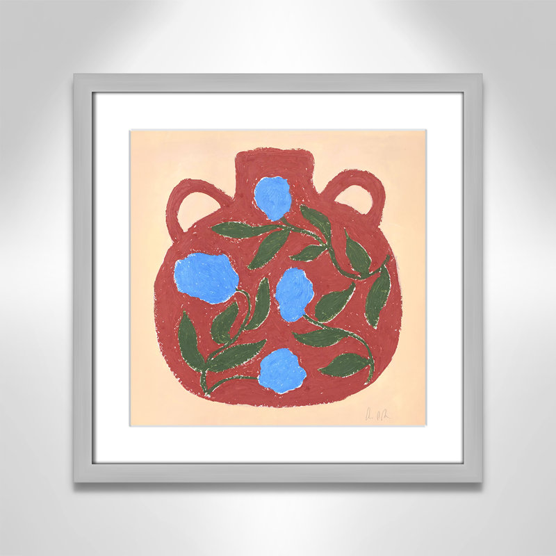Vase n ° 04 par Camilla Bergqvist, H 17 po x l 17 po x P 1,25 po, Impression encadrée argentée avec passe-partout