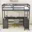 2 Drawers Twin Loft Bed With U-Shaped Desk, Shelves, Cabinet And Guardrails-204018822-204018820