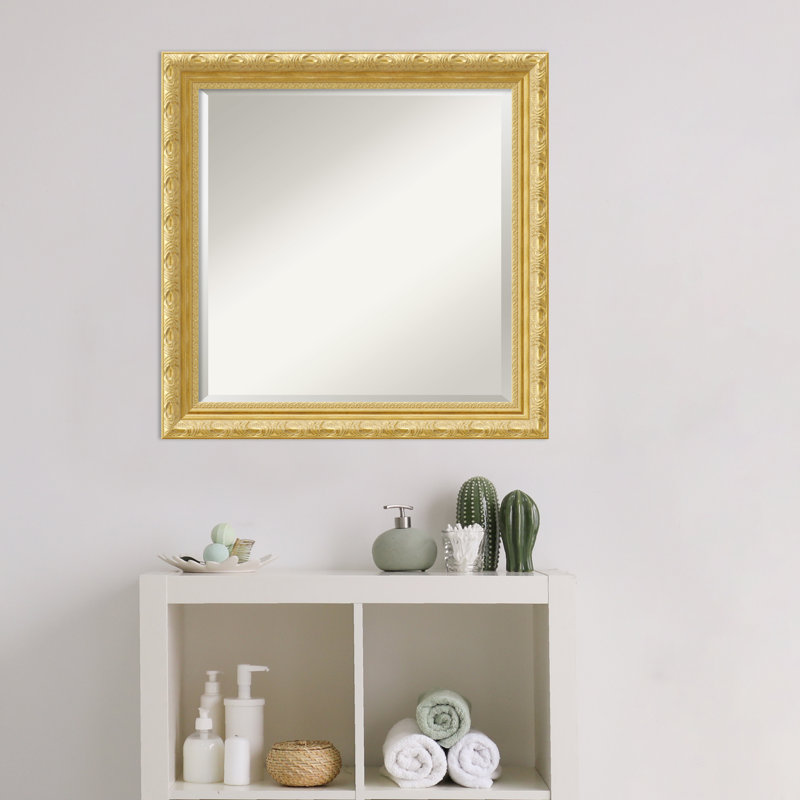 Presson Wood Flat Wall Mirror, 24" H x 24" W