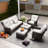 5 - Person Patio Conversation Set with 2 Rocking Lounge Chairs & Sofa-106635003