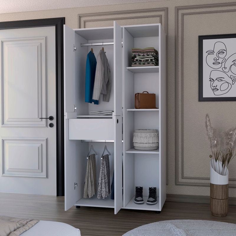Armoire blanche à 1 tiroir, Blanc