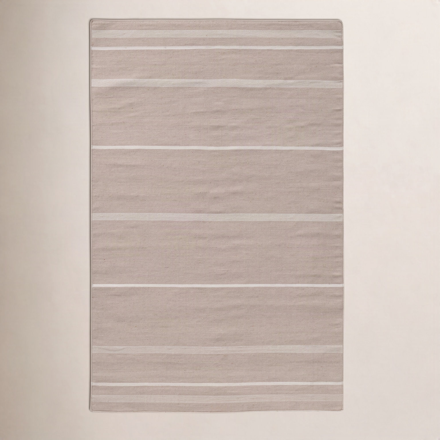 Flatweave Striped Outdoor Rug, Beige, Rectangle 3' x 5'