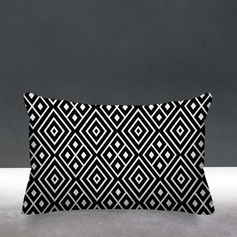 Housse et insert de coussin rectangulaire d'extérieur Nina, Noir