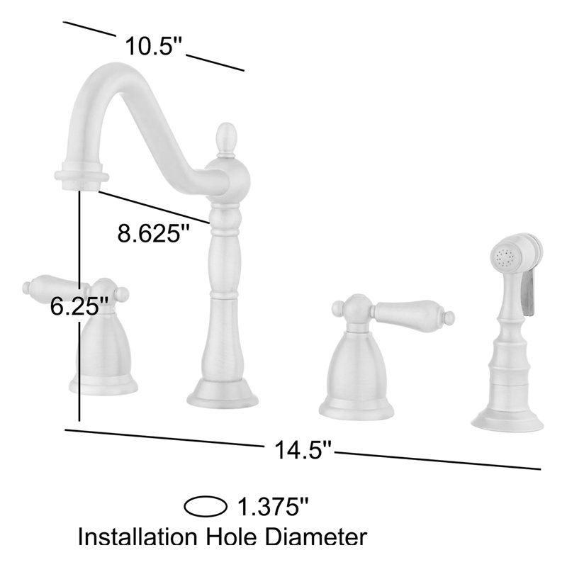Helena Widespread Kitchen Faucet with Side Spray, Oil Rubbed Bronze